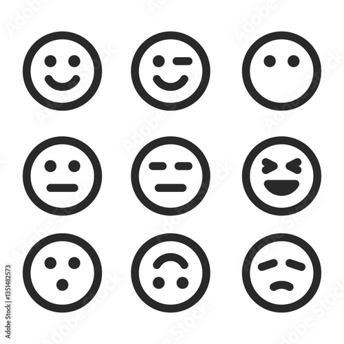 set of smiley faces