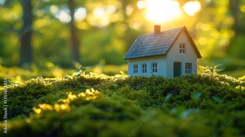 Tiny home nestled in mossy forest Tiny home nestled in mossy forest