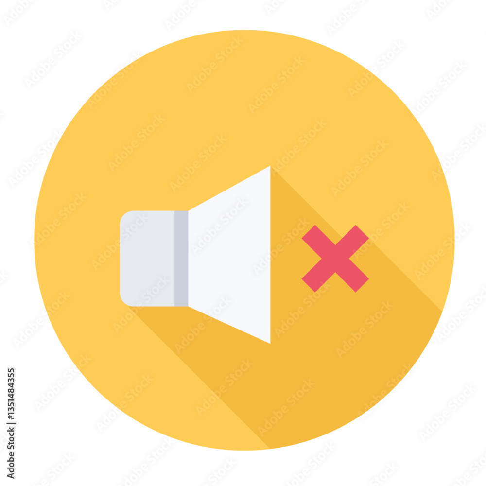 Sound off icon, representing mute, silence, audio off, and quiet.