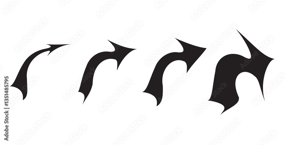 Naklejka premium Arrow icon set. Cursor. Collection different arrow signs. Black arrows icons. Arrow icon collection. Large Black arrow icon vector set