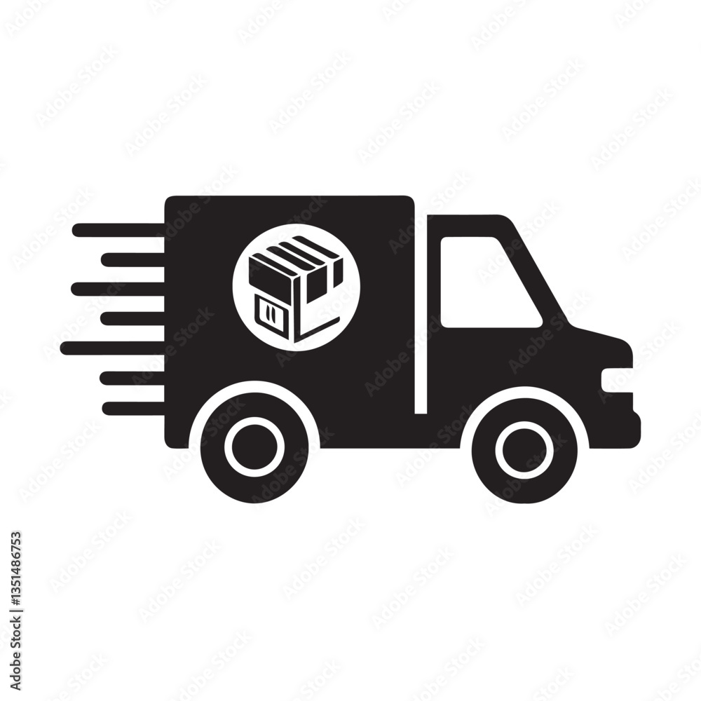 Delivery Truck with Trailer Icon Vector Illustration Delivery Truck with Trailer Icon Vector Illustration