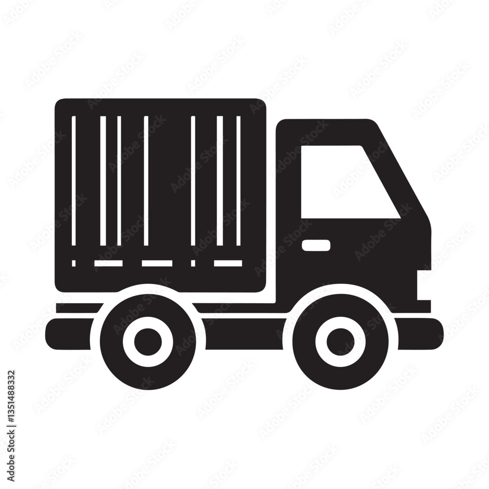 Delivery Truck with Trailer Icon Vector Illustration Delivery Truck with Trailer Icon Vector Illustration