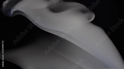 Elegant Smoke Patterns Swirl Gracefully Against a Dark Background, Creating a Captivating Visual Experience