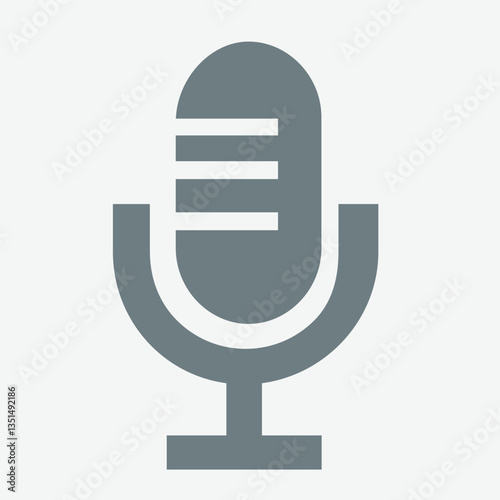 Free Download Classic microphone icon, representing sound, recording, communication, and audio production. - GFXLoad