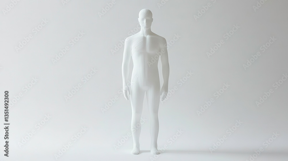Transparent human figure in studio setting 3d model minimalist design creative conceptual visualization Transparent human figure in studio setting 3d model minimalist design creative conceptual visualization