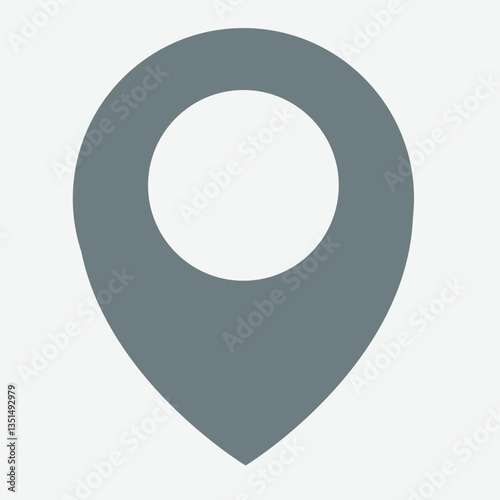 Simple pin location icon, representing maps, navigation, and geographical markers.