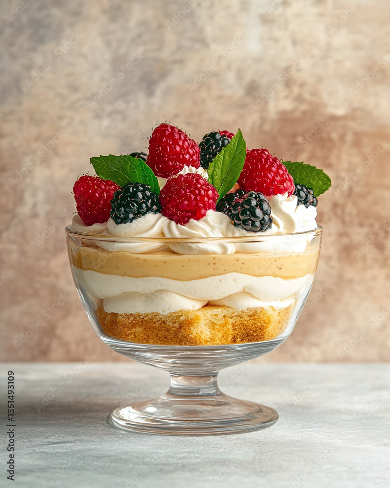 Layered Dessert with Berries and Whipped Cream Layered Dessert with Berries and Whipped Cream