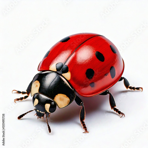 Ladybug on white background