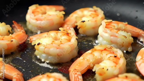 Perfectly Cooked Shrimp in a Skillet With Golden, Crispy Edges Prepared in a Warm Kitchen