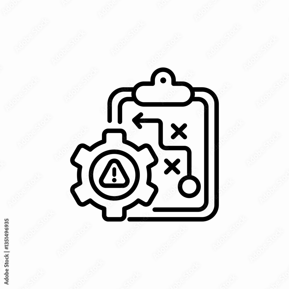 strategy planning gear clipboard icon vector sign strategy planning gear clipboard icon vector sign