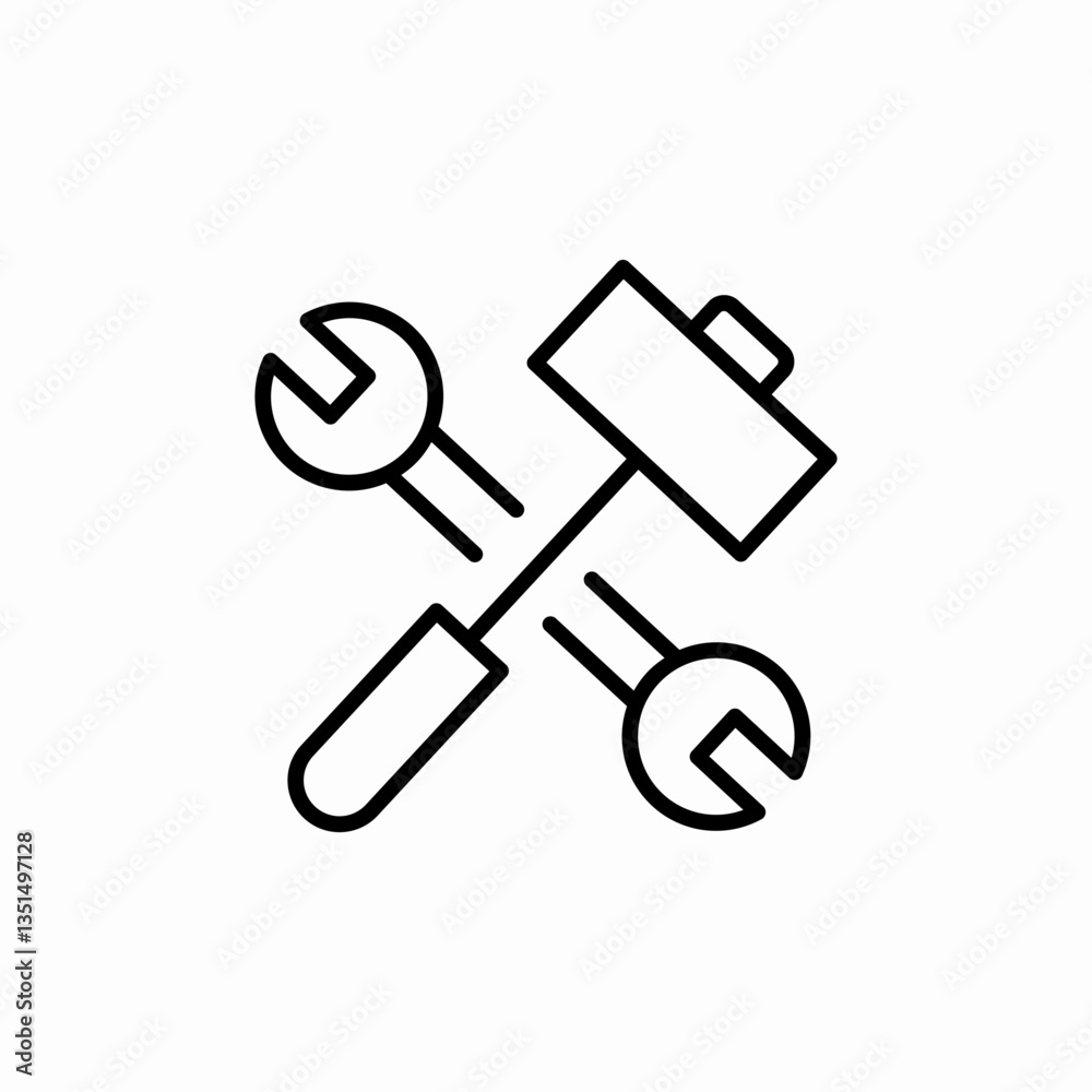 Tools repair maintenance wrench icon vector sign Tools repair maintenance wrench icon vector sign
