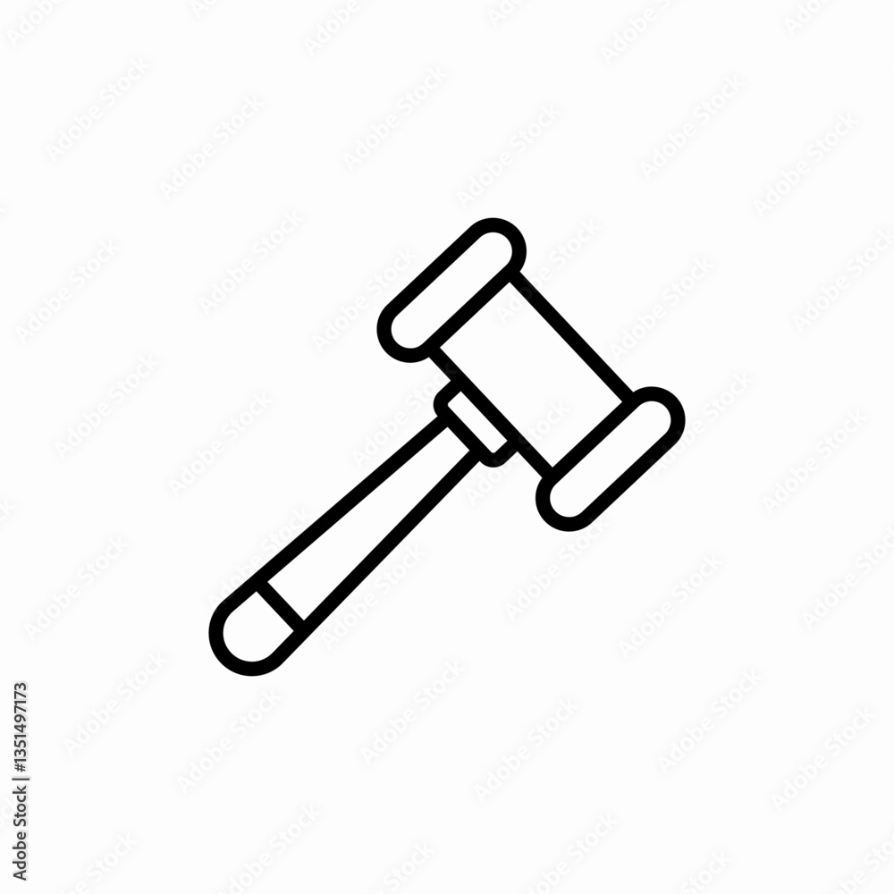 Legal court hammer justice icon vector sign Legal court hammer justice icon vector sign