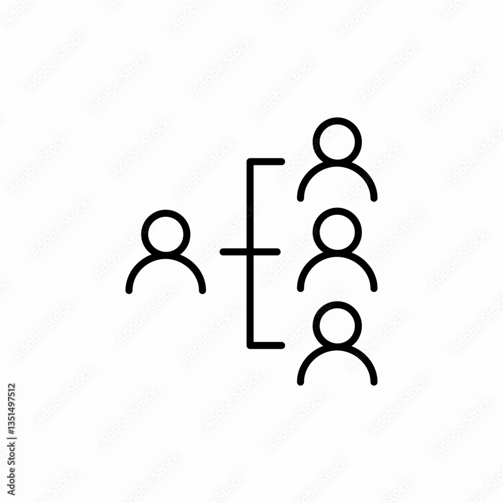 Organizational structure hierarchy chart icon vector sign Organizational structure hierarchy chart icon vector sign