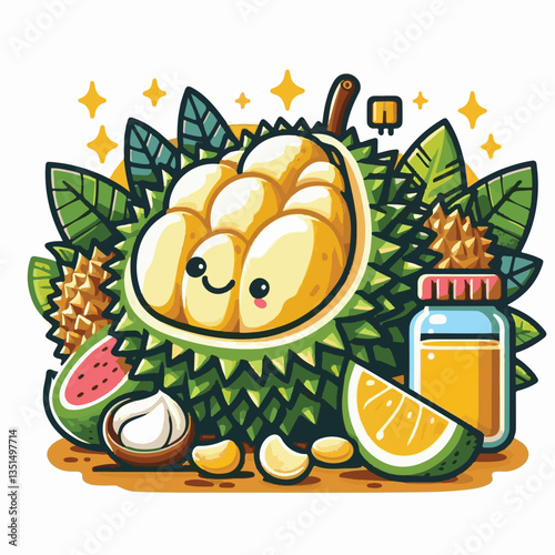 exotic, fresh, organic, durian, sweet, fruit, delicious, green, ripe, thailand, yellow, asian, white, food, king, background, isolated, smelly, nature, cut, kan yao, tropical, gold, golden, husk, mont