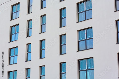 Fragment of the facade of a block of flats that has not yet been completed