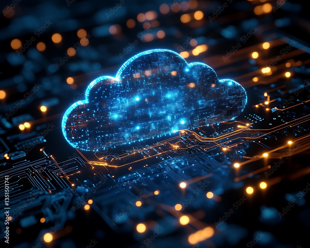 Cloud Computing Network on Circuit Board. Cloud Computing Network on Circuit Board.