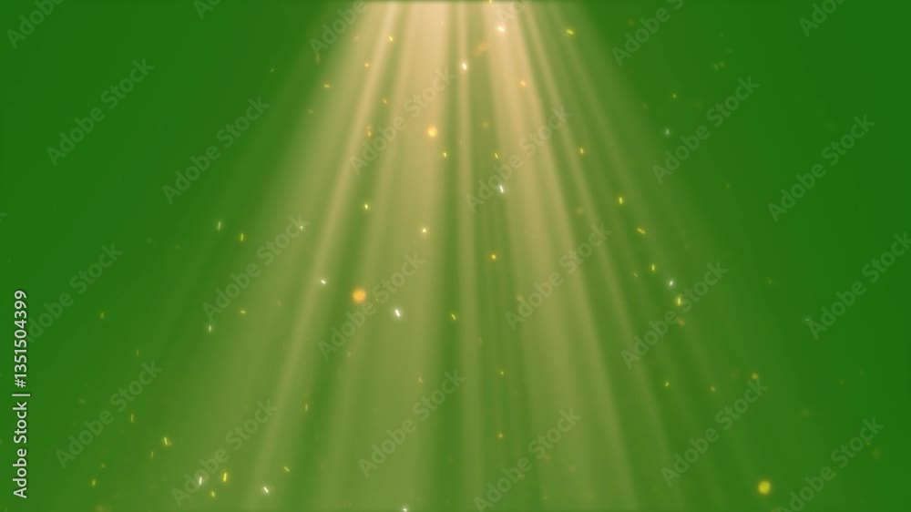 particles and light shining down. green screen particles and light shining down. green screen