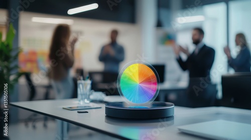 Floating Data Visualization in High-Tech Office