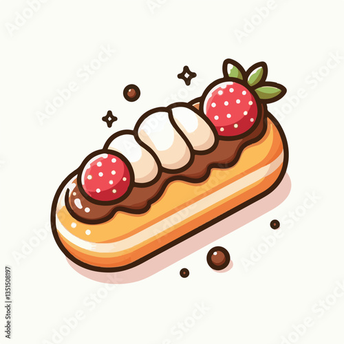 food, cake, bakery, pastry, eclair, gourmet, delicious, sweet, dessert, french, tasty, snack, fresh, background, cream, chocolate, cuisine, white, breakfast, sugar, meal, closeup, profiterole, baked, 