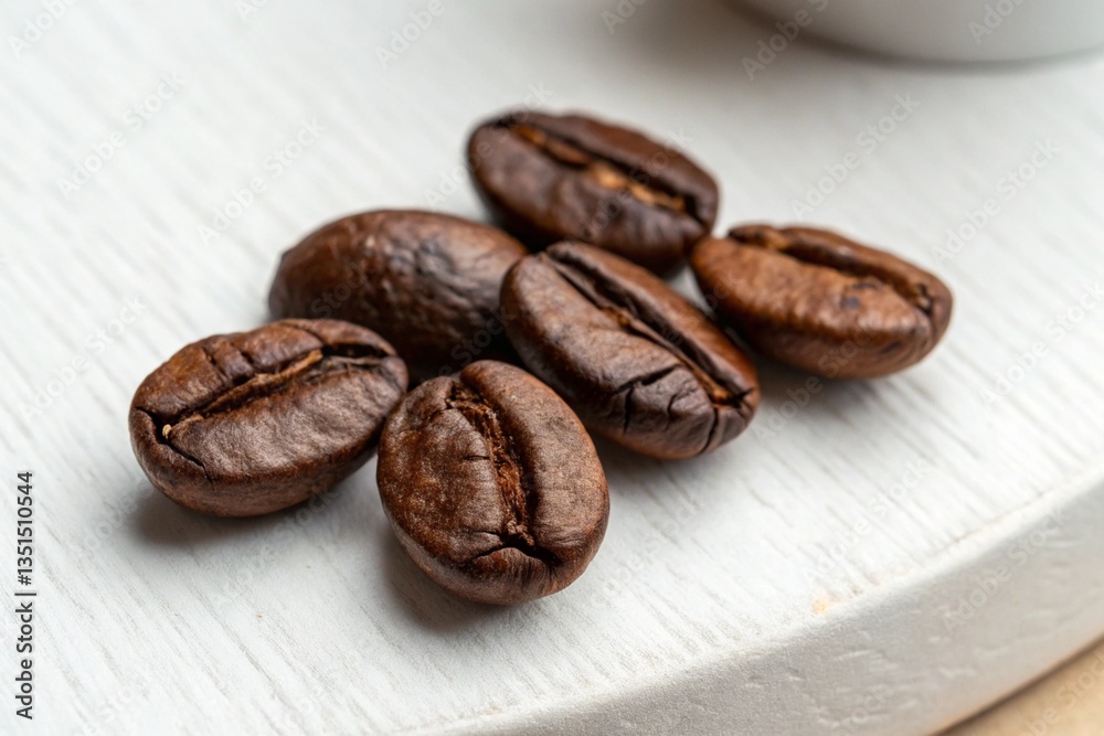 Obraz premium Coffee bean on white background. Coffee on table