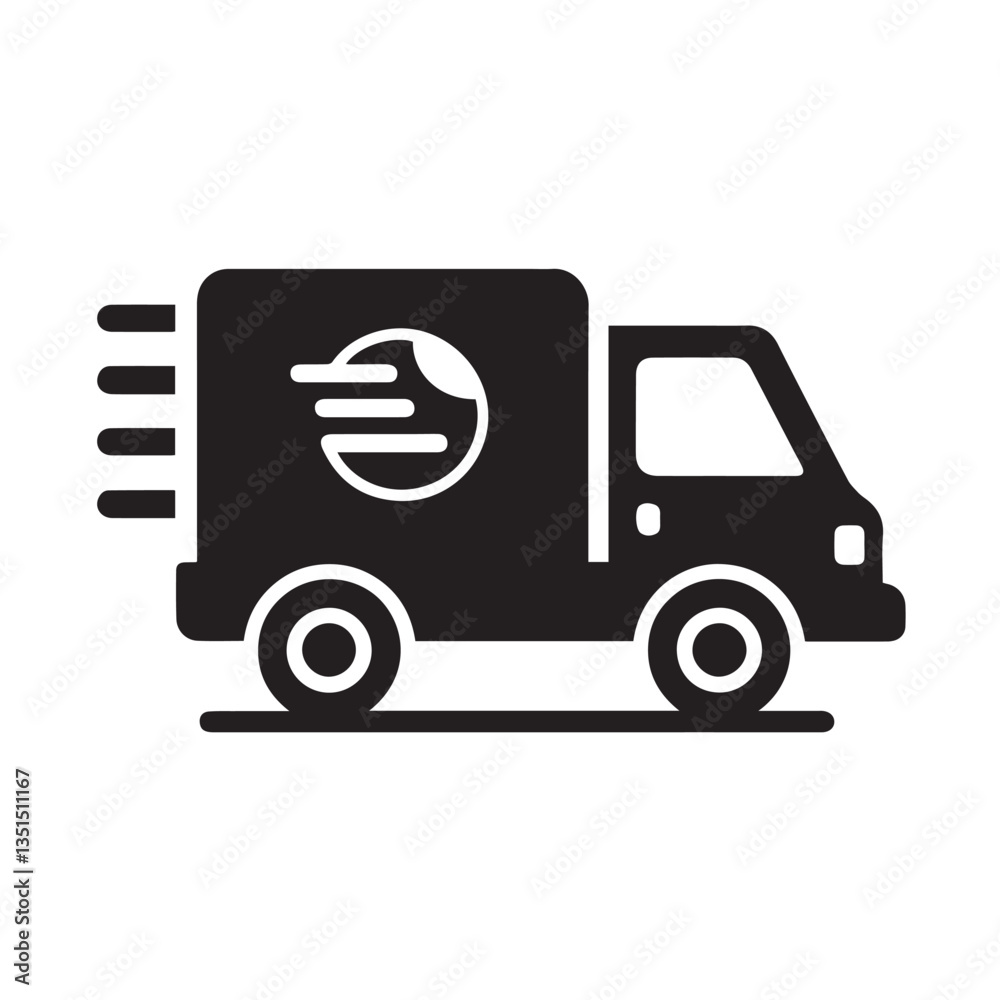 Delivery Truck with Trailer Icon Vector Illustration Delivery Truck with Trailer Icon Vector Illustration