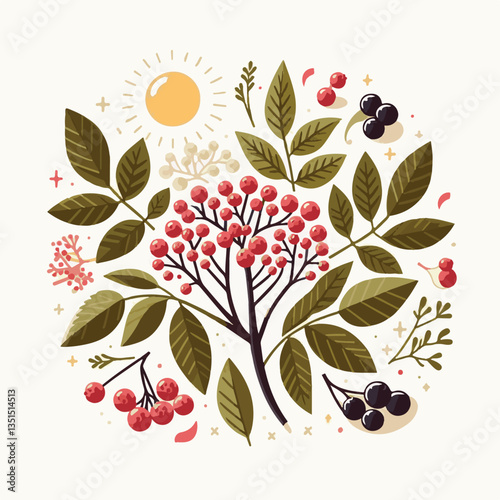 black, elderberry, berry, nature, healthy, herbal, branch, fruit, elder, fresh, organic, sambucus, food, botanical, background, wild, natural, green, plant, leaf, juicy, medicine, ripe, twig, red, ber