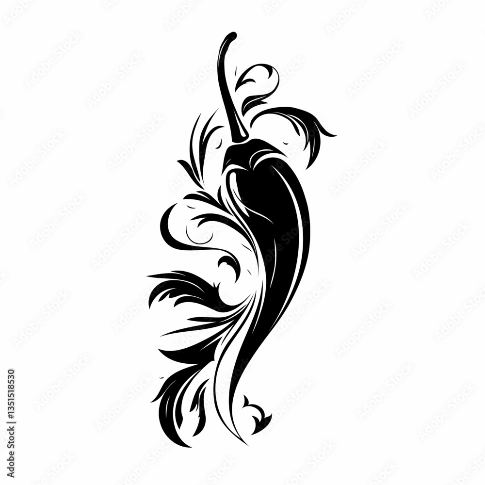 Fototapeta premium Stylized Chili Pepper Logo in Contemporary Style