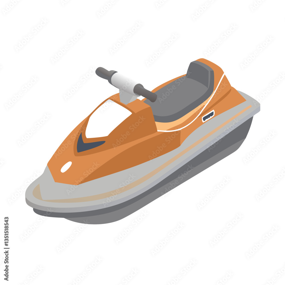 Naklejka premium Isometric jet ski water scooter