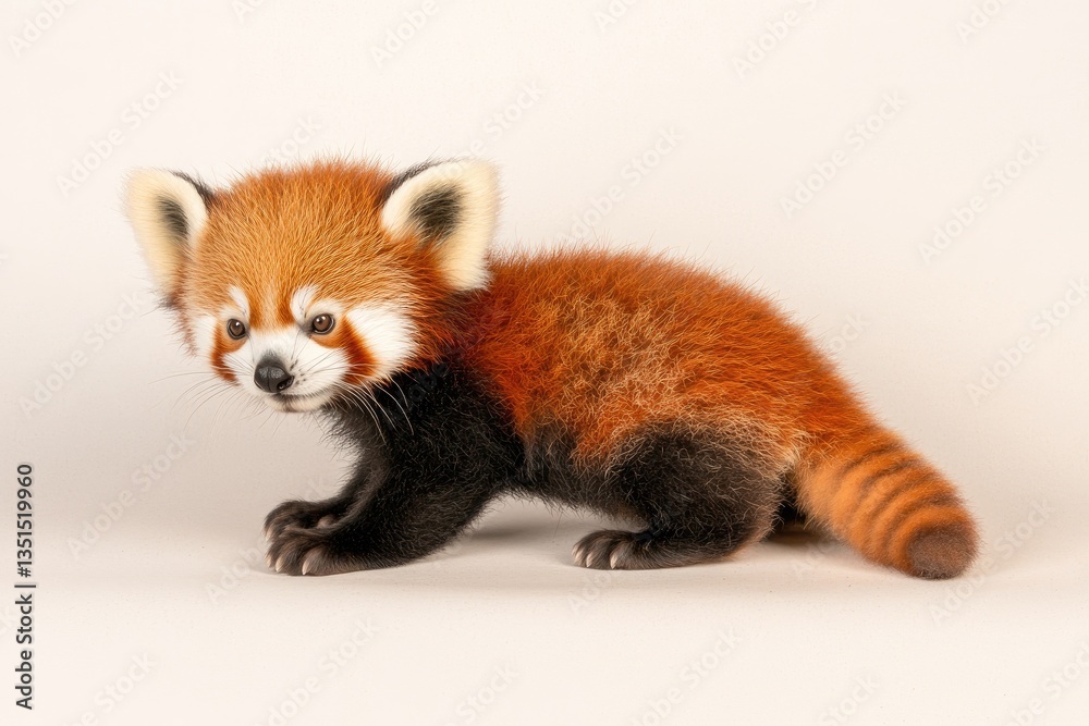 Adorable red panda cub in a playful pose Adorable red panda cub in a playful pose