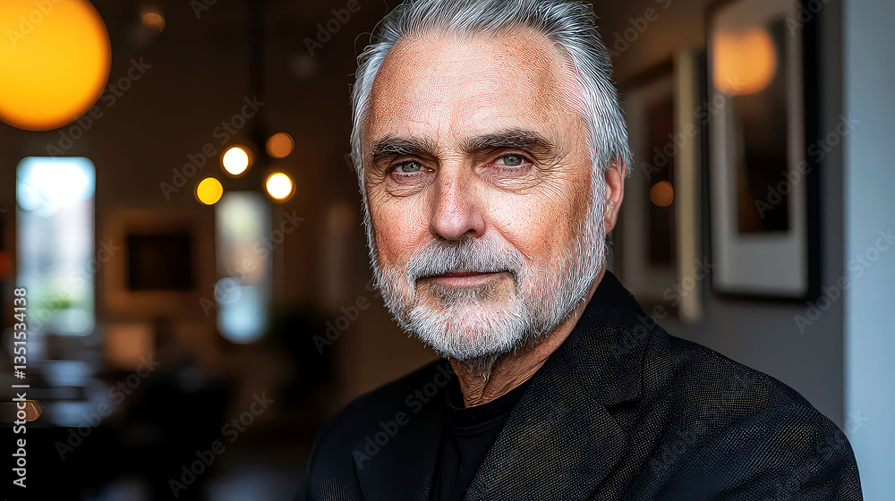 Fototapeta premium Portrait of a Distinguished Gentleman: A Captivating Close-Up