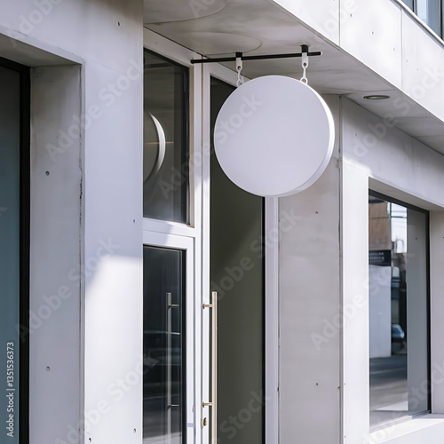 Circle shape hangs shop logo mockup