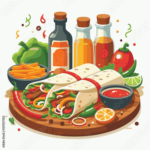 food, cuisine, mexican, meat, dinner, fajitas, lime, meal, onion, pepper, hot, tortilla, plate, spicy, delicious, lunch, healthy, chicken, table, cooking, appetizer, green, restaurant, salsa, dish, sn