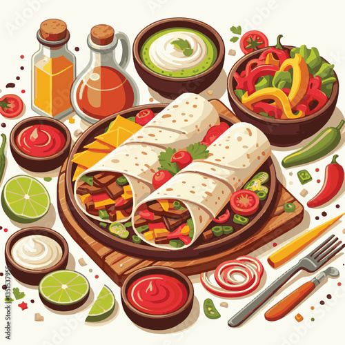 food, cuisine, mexican, meat, dinner, fajitas, lime, meal, onion, pepper, hot, tortilla, plate, spicy, delicious, lunch, healthy, chicken, table, cooking, appetizer, green, restaurant, salsa, dish, sn