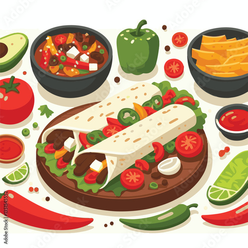 food, cuisine, mexican, meat, dinner, fajitas, lime, meal, onion, pepper, hot, tortilla, plate, spicy, delicious, lunch, healthy, chicken, table, cooking, appetizer, green, restaurant, salsa, dish, sn