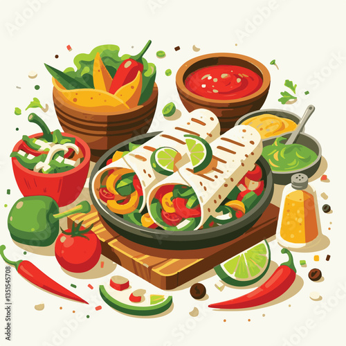 food, cuisine, mexican, meat, dinner, fajitas, lime, meal, onion, pepper, hot, tortilla, plate, spicy, delicious, lunch, healthy, chicken, table, cooking, appetizer, green, restaurant, salsa, dish, sn