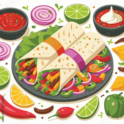 food, cuisine, mexican, meat, dinner, fajitas, lime, meal, onion, pepper, hot, tortilla, plate, spicy, delicious, lunch, healthy, chicken, table, cooking, appetizer, green, restaurant, salsa, dish, sn