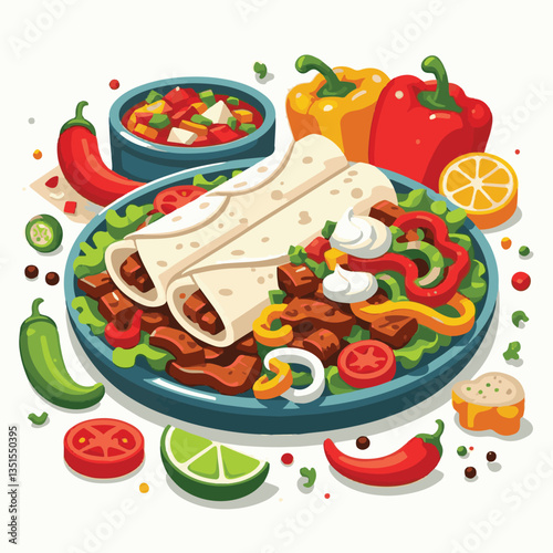 food, cuisine, mexican, meat, dinner, fajitas, lime, meal, onion, pepper, hot, tortilla, plate, spicy, delicious, lunch, healthy, chicken, table, cooking, appetizer, green, restaurant, salsa, dish, sn