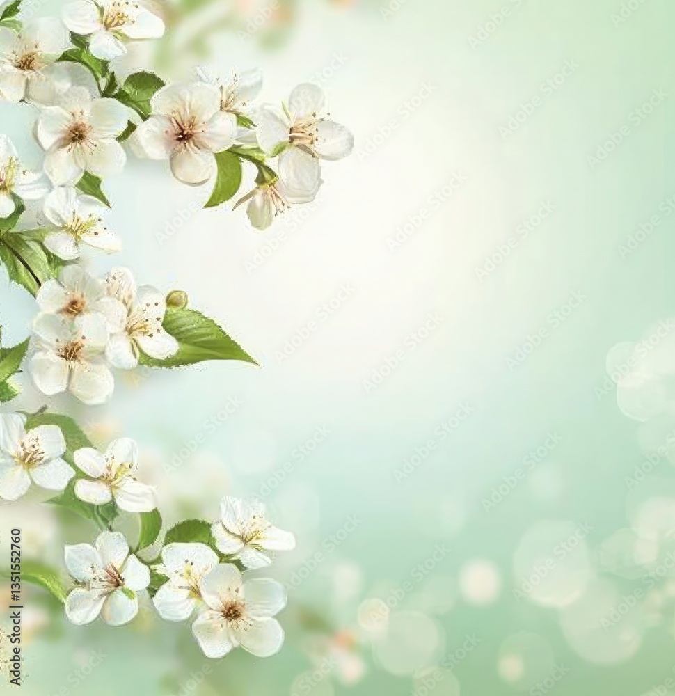 Fototapeta premium Delicate Spring Blossoms Against a Soft Pastel Background