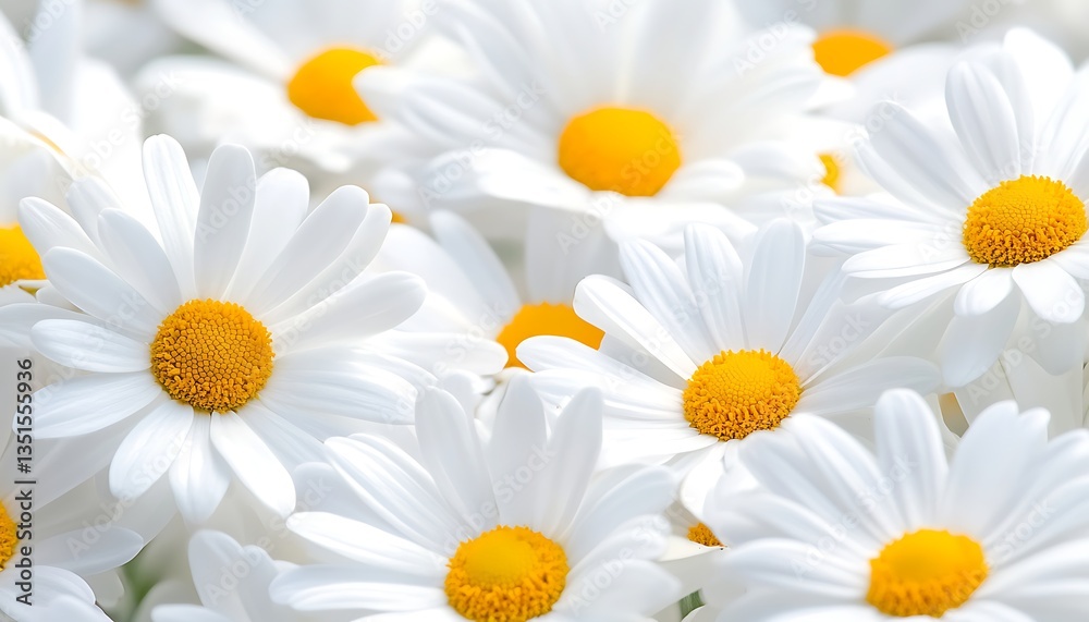 Fototapeta premium White Daisies Blooming Close-Up.