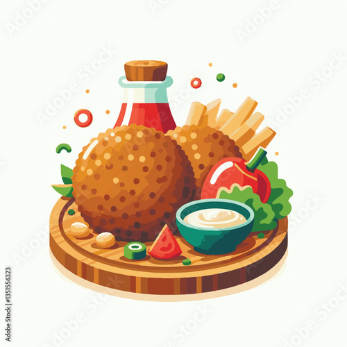falafel, vegetarian, snack, background, vegan, food, meal, healthy, vegetable, fried, traditional, lunch, dinner, chickpea, diet, cuisine, arabic, dish, closeup, brown, ball, homemade, cooking, sauce,