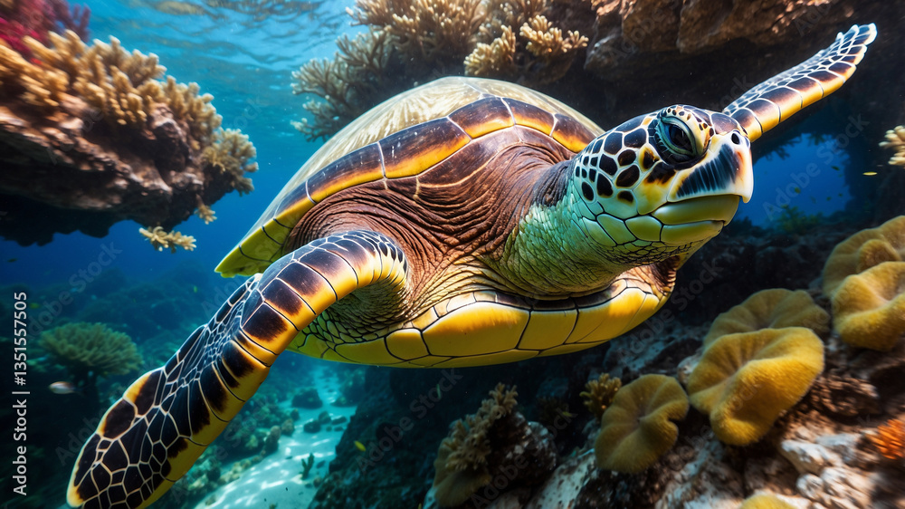 Obraz premium sea turtle swimming
