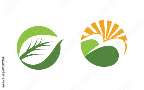 Healthy life tree leaf concept logo design template v.75