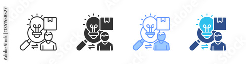 Differentiation Multi Style Icon Set Vector 