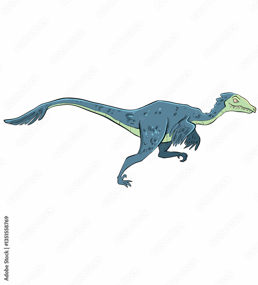 Fototapeta premium predatore feathered dinosaur running