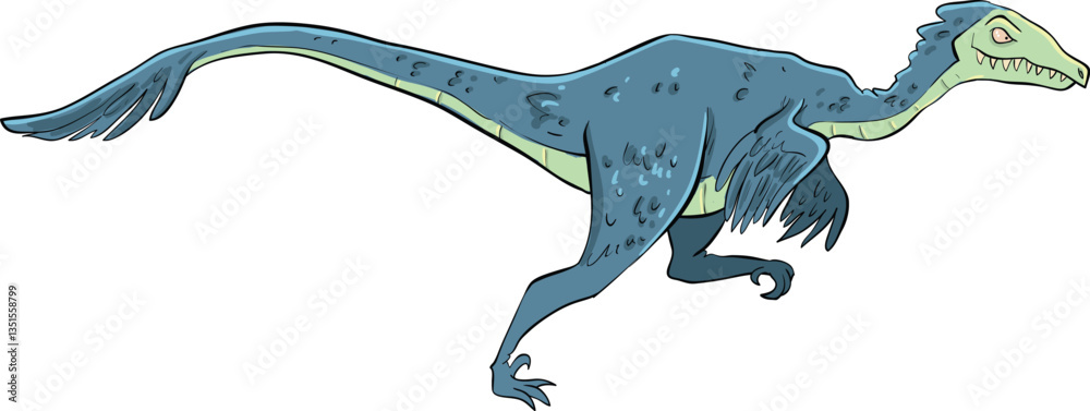Fototapeta premium predatore feathered dinosaur running