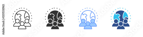 Demographic Multi Style Icon Set Vector 