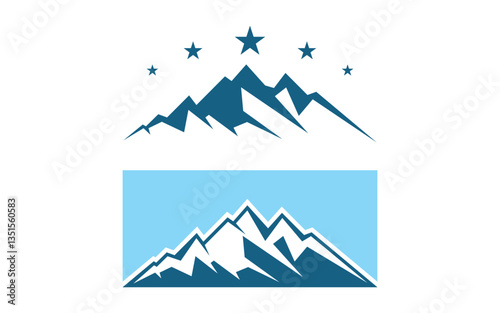 Hill Nature Mountain icon Logo Template illustration design v.4