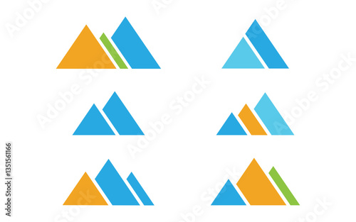 Hill Nature Mountain icon Logo Template illustration design v.19