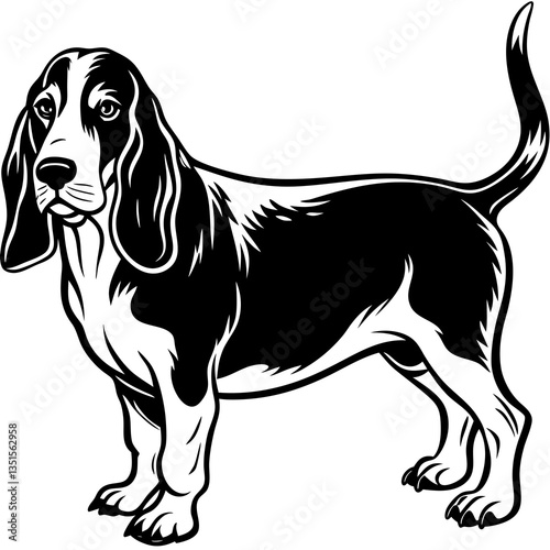 beagle hound dog vector illustration