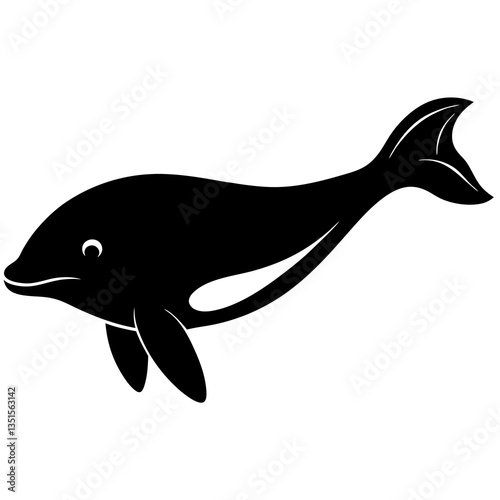 vector illustration of a beluga whale fish